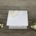Square Foiling Invitation with Ribbon Bow Half Fold Wedding Card White Invitation Customized 
